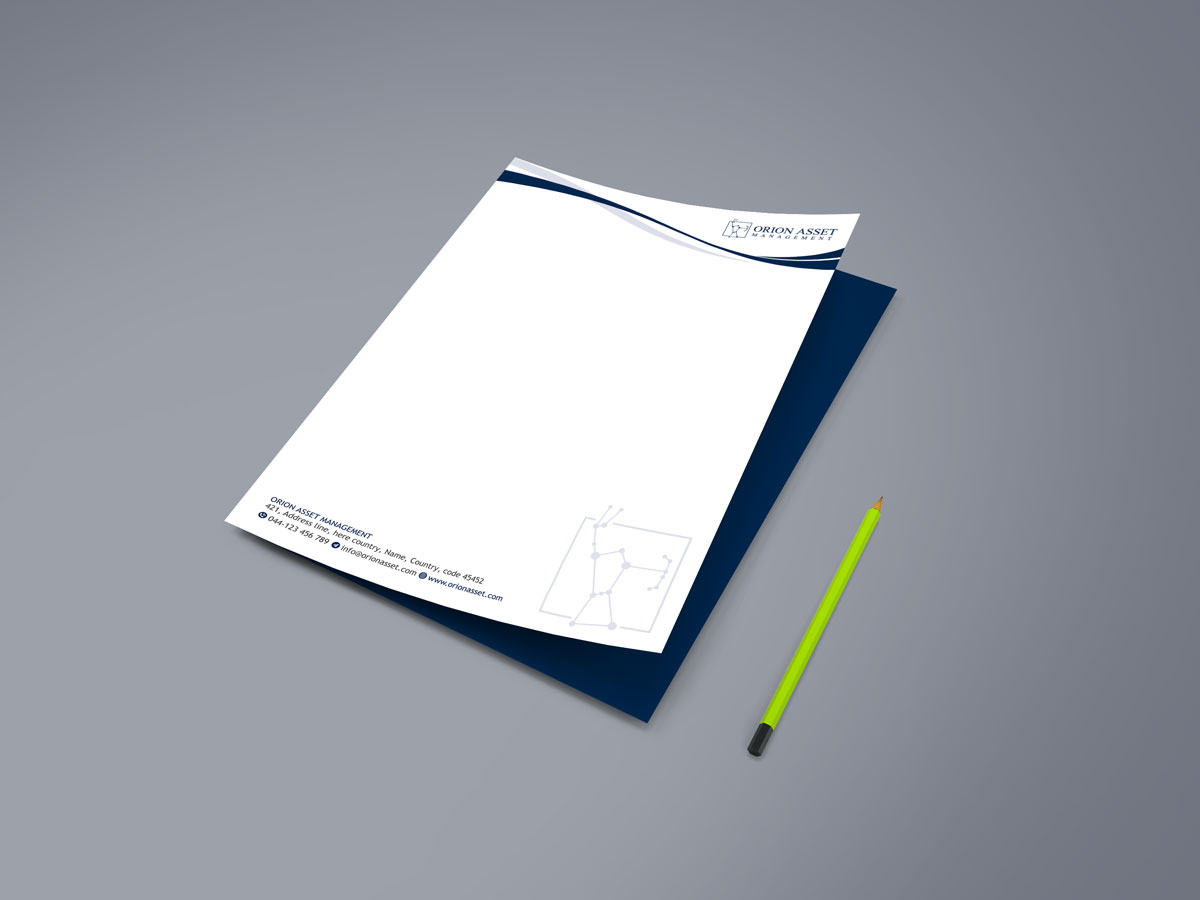 Letterhead Design by alpesh9520 for Orion Asset Management, LLC | Design #33342790