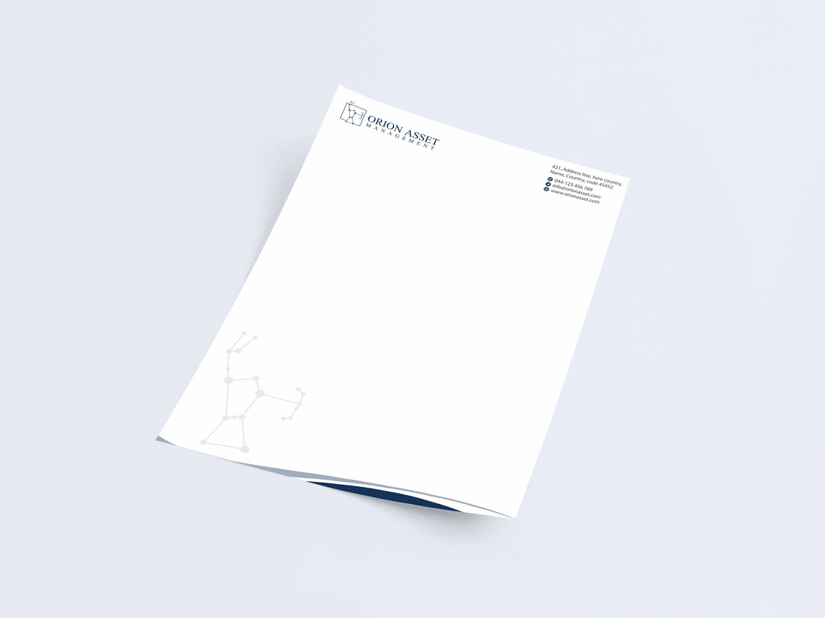 Letterhead Design by alpesh9520 for Orion Asset Management, LLC | Design #33344126