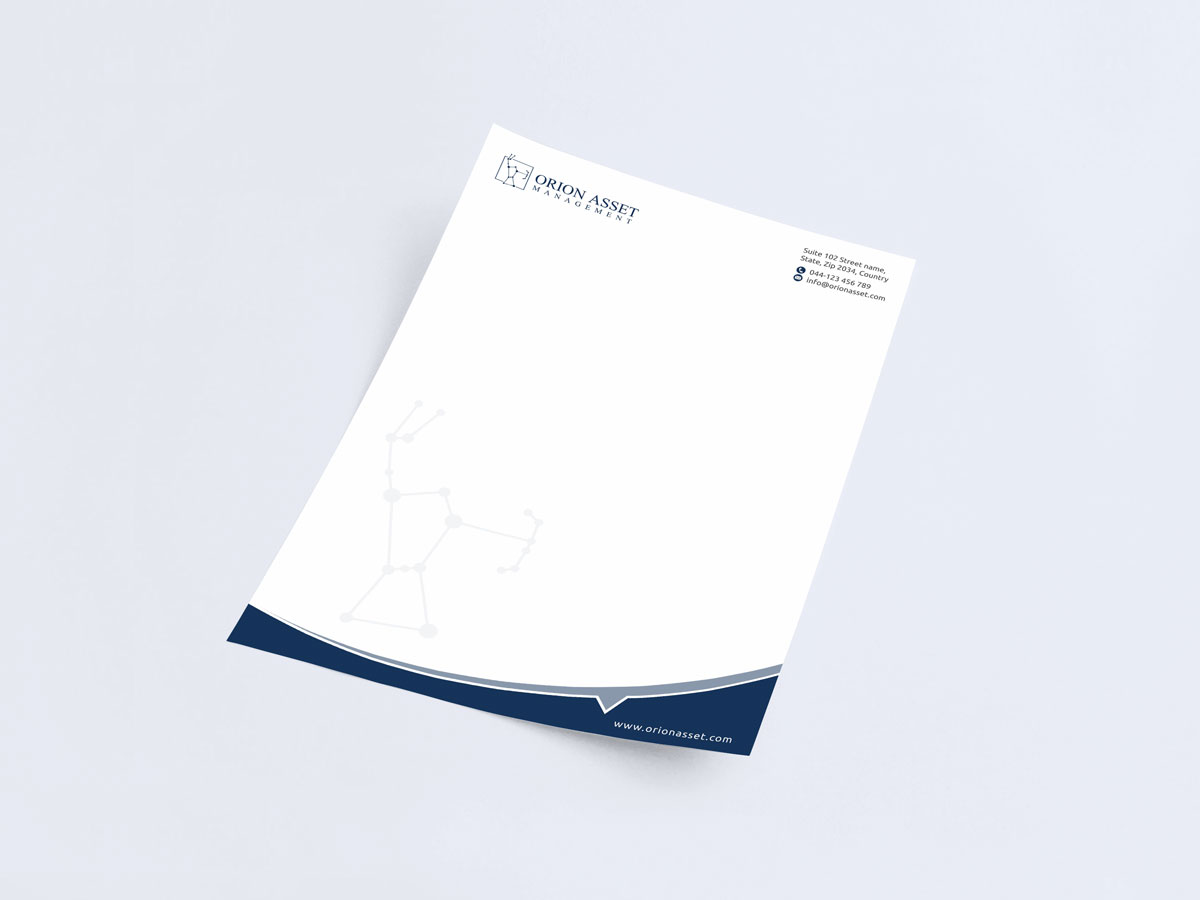 Letterhead Design by alpesh9520 for Orion Asset Management, LLC | Design #33344131