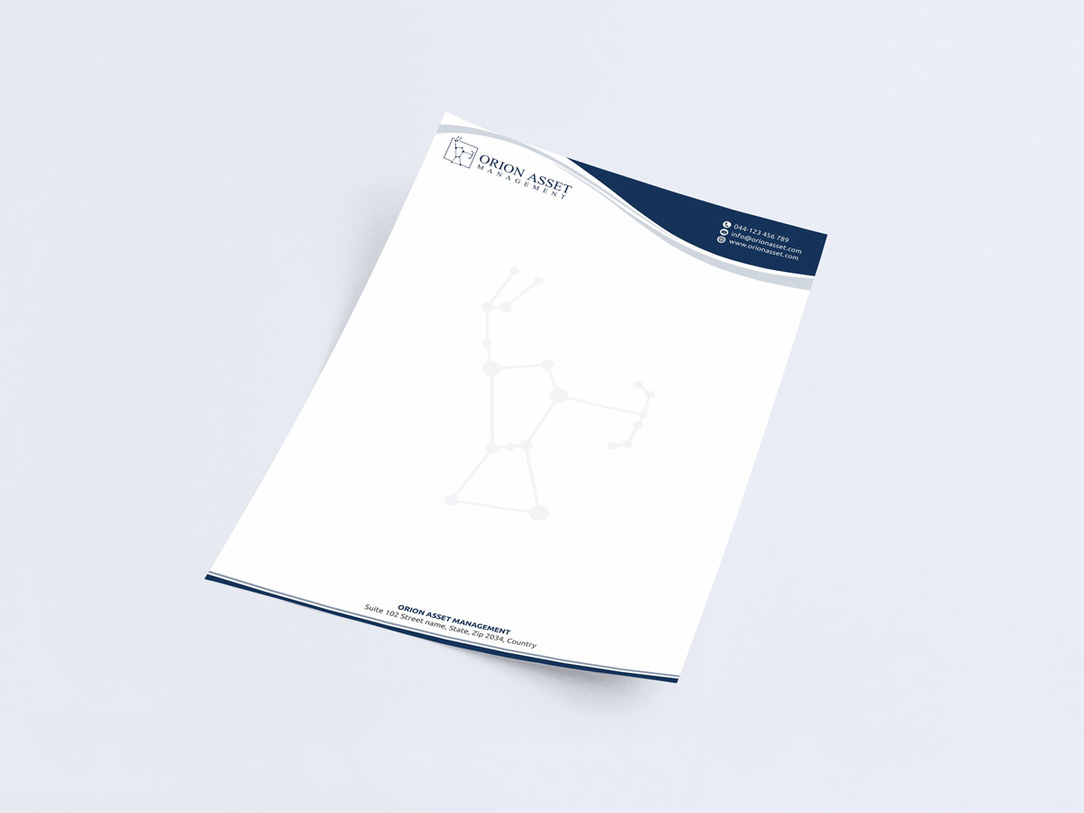 Letterhead Design by alpesh9520 for Orion Asset Management, LLC | Design #33346488