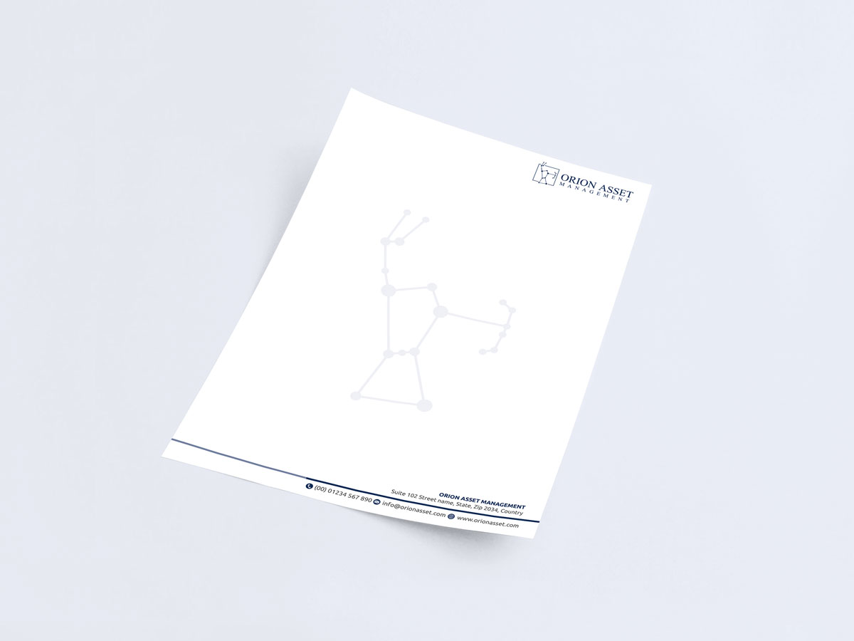 Letterhead Design by alpesh9520 for Orion Asset Management, LLC | Design #33346490