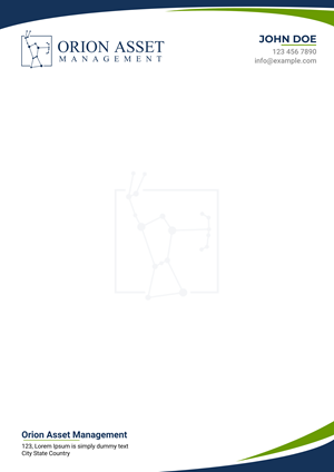 Letterhead Design by Gemini Geeks for Orion Asset Management, LLC | Design #33341916