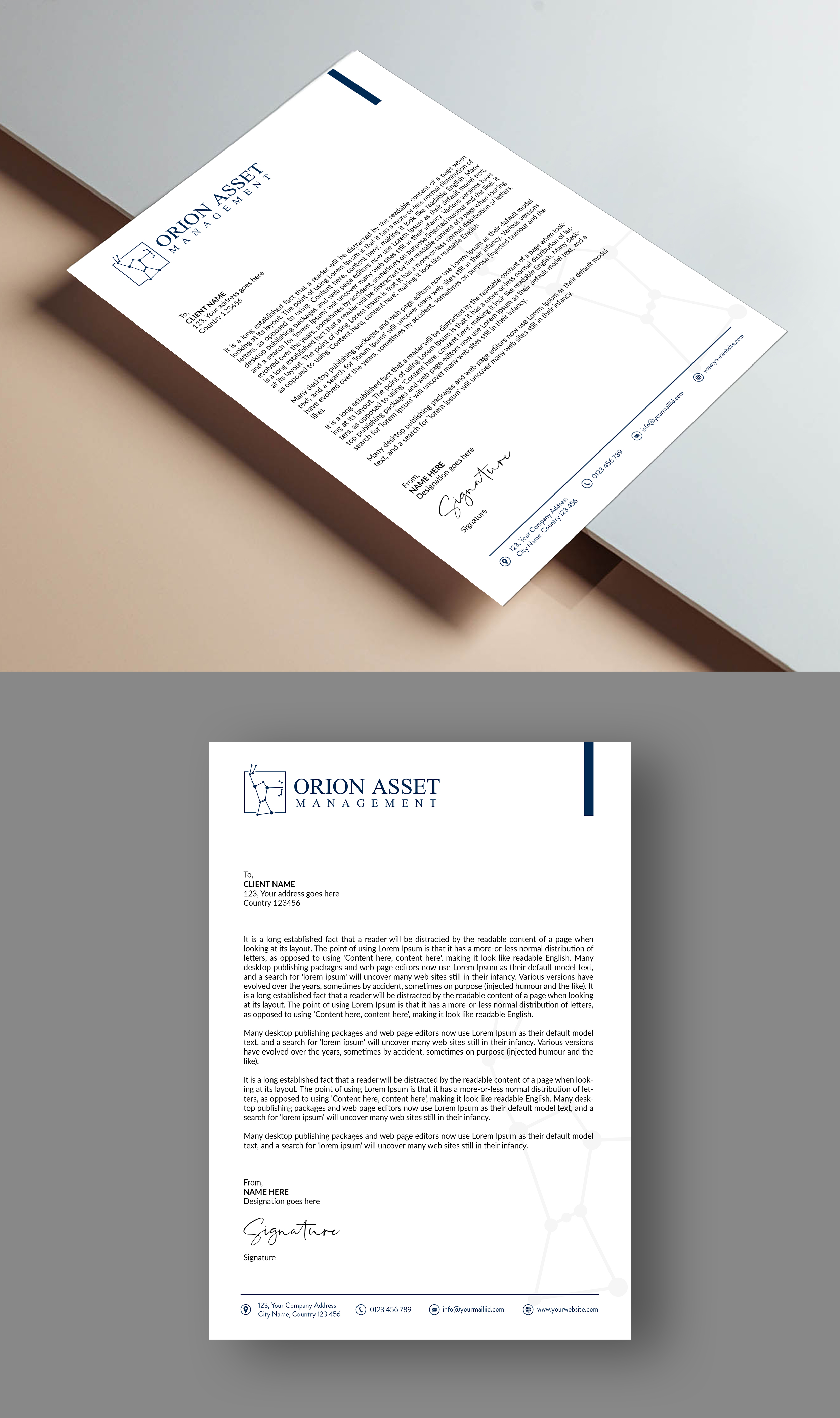 Letterhead Design by ARTOGRAPHY for Orion Asset Management, LLC | Design #33334954