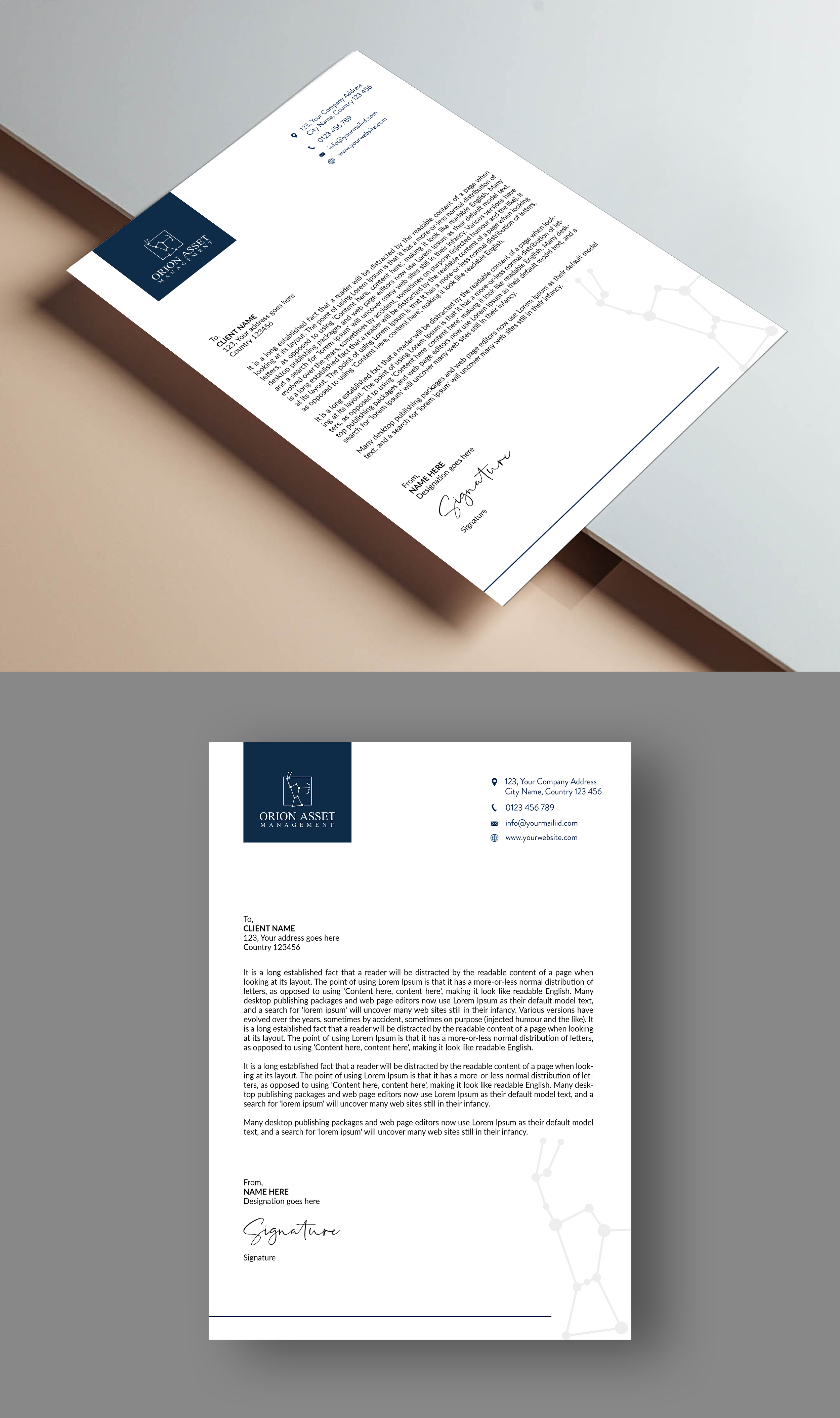 Letterhead Design by ARTOGRAPHY for Orion Asset Management, LLC | Design #33334955