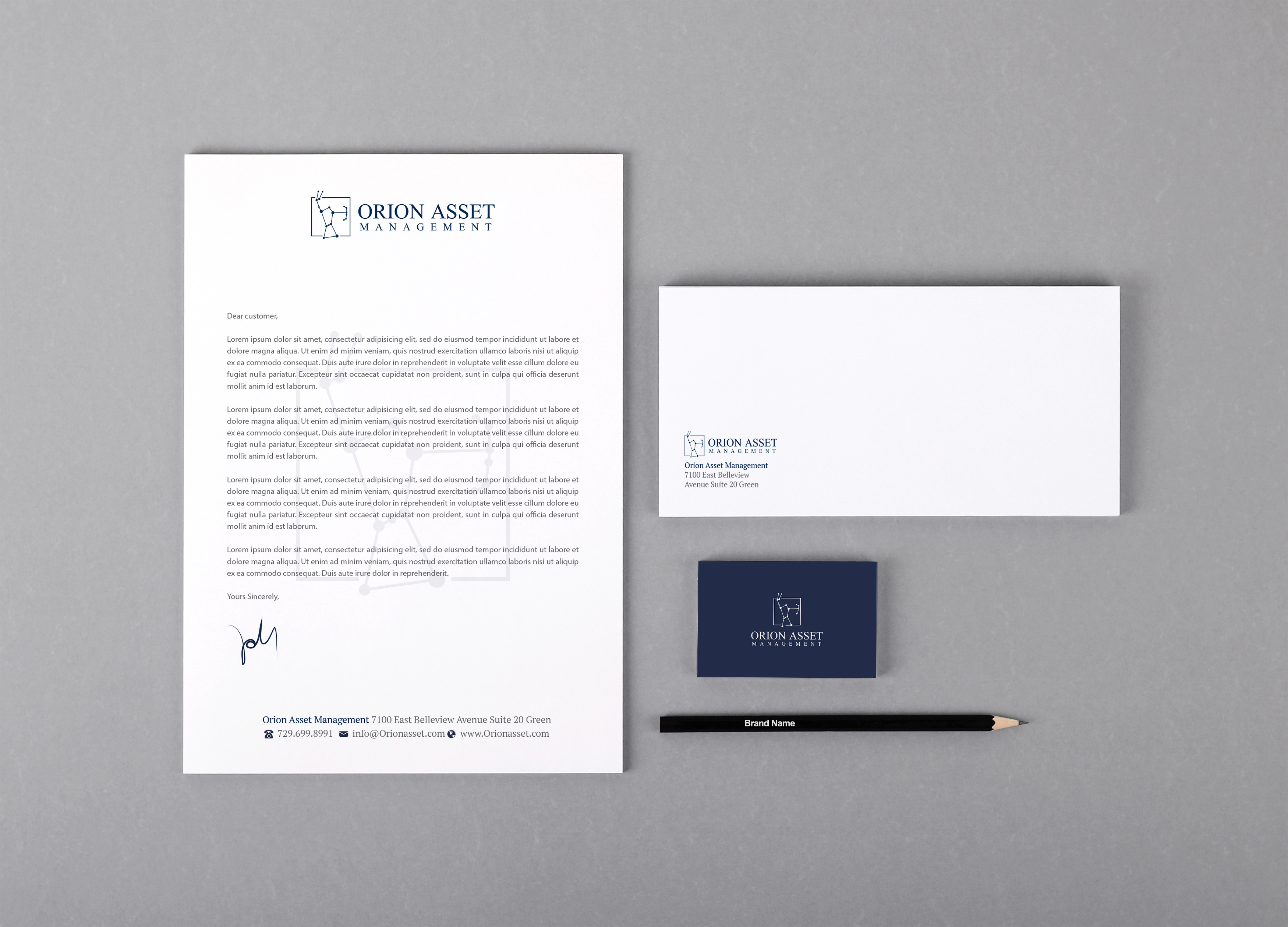 Letterhead Design by R.design for Orion Asset Management, LLC | Design #33333809