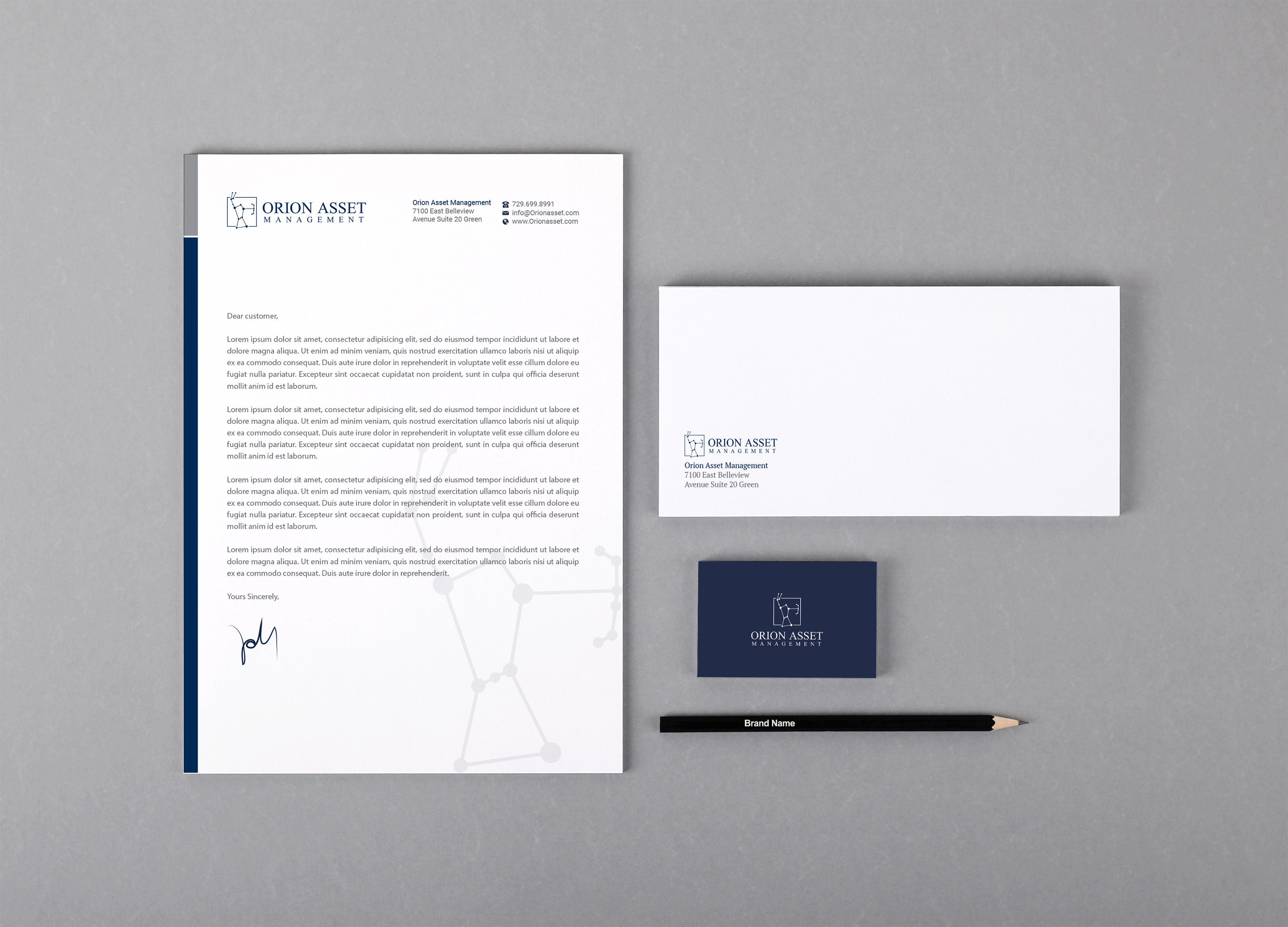 Letterhead Design by R.design for Orion Asset Management, LLC | Design #33340943