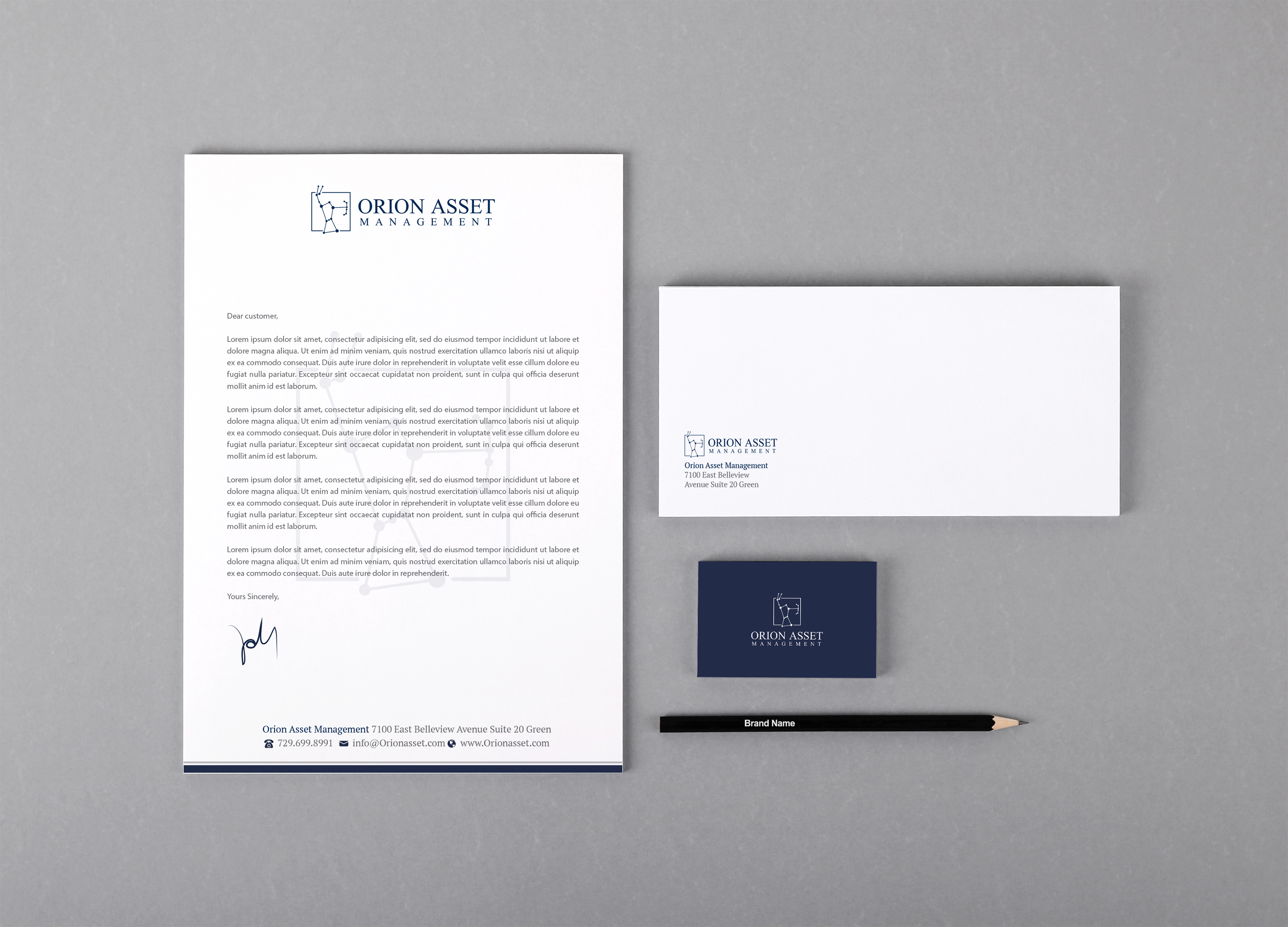 Letterhead Design by R.design for Orion Asset Management, LLC | Design #33340957