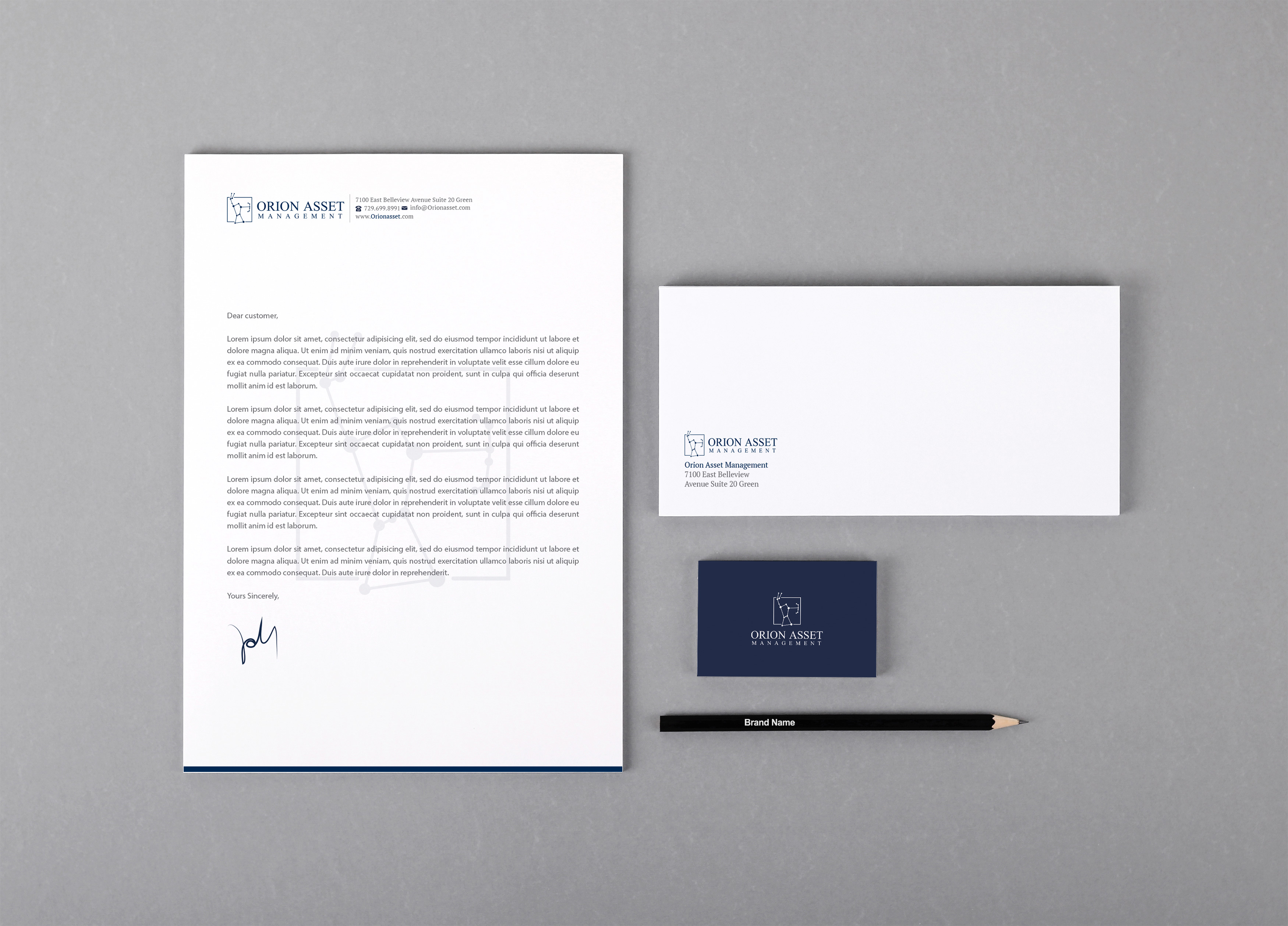 Letterhead Design by R.design for Orion Asset Management, LLC | Design #33341064