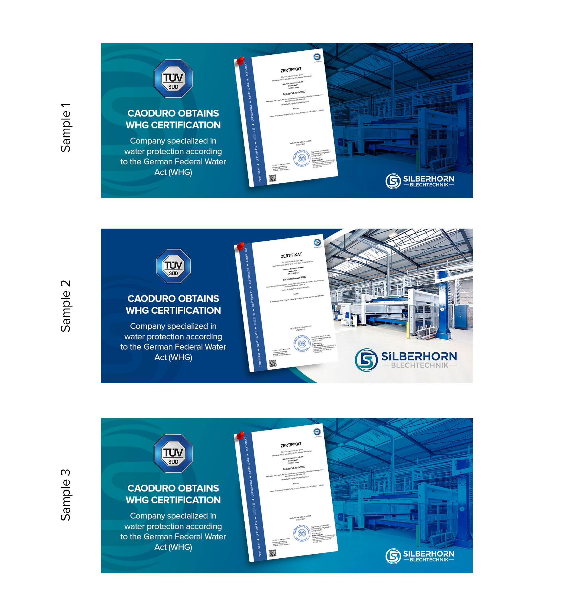 Design de Bannière  par ARTOGRAPHY pour Silberhorn Blechtechnik GmbH | Design #33338425