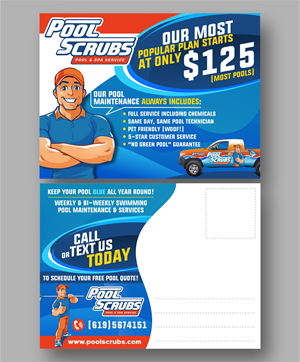 Postcard Design by erikdesign for Pool Scrubs | Design #33350543