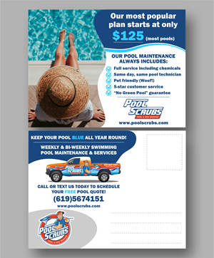 Postcard Design by erikdesign for Pool Scrubs | Design: #33382825