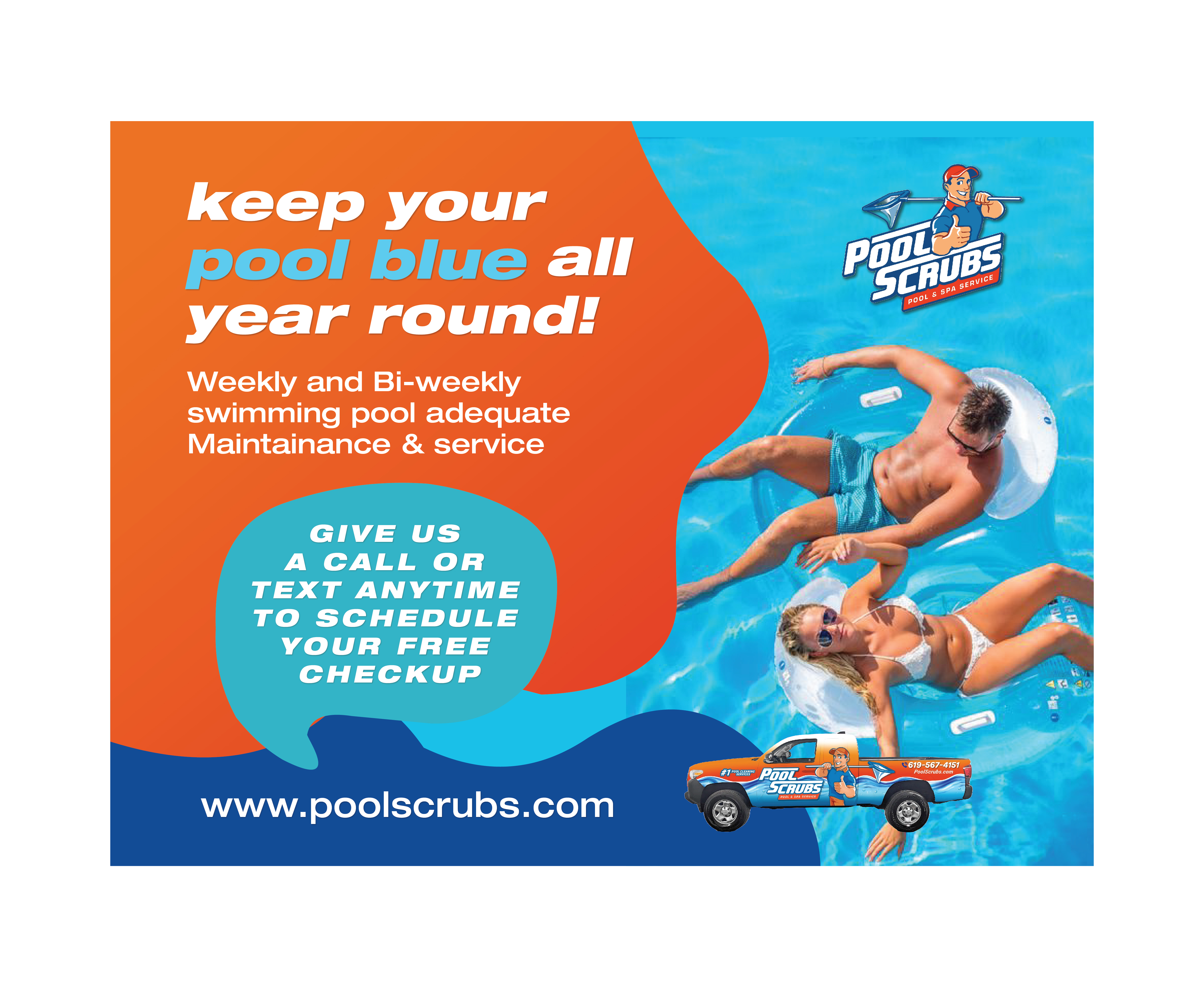 Postcard Design by fectapixels for Pool Scrubs | Design #33343456