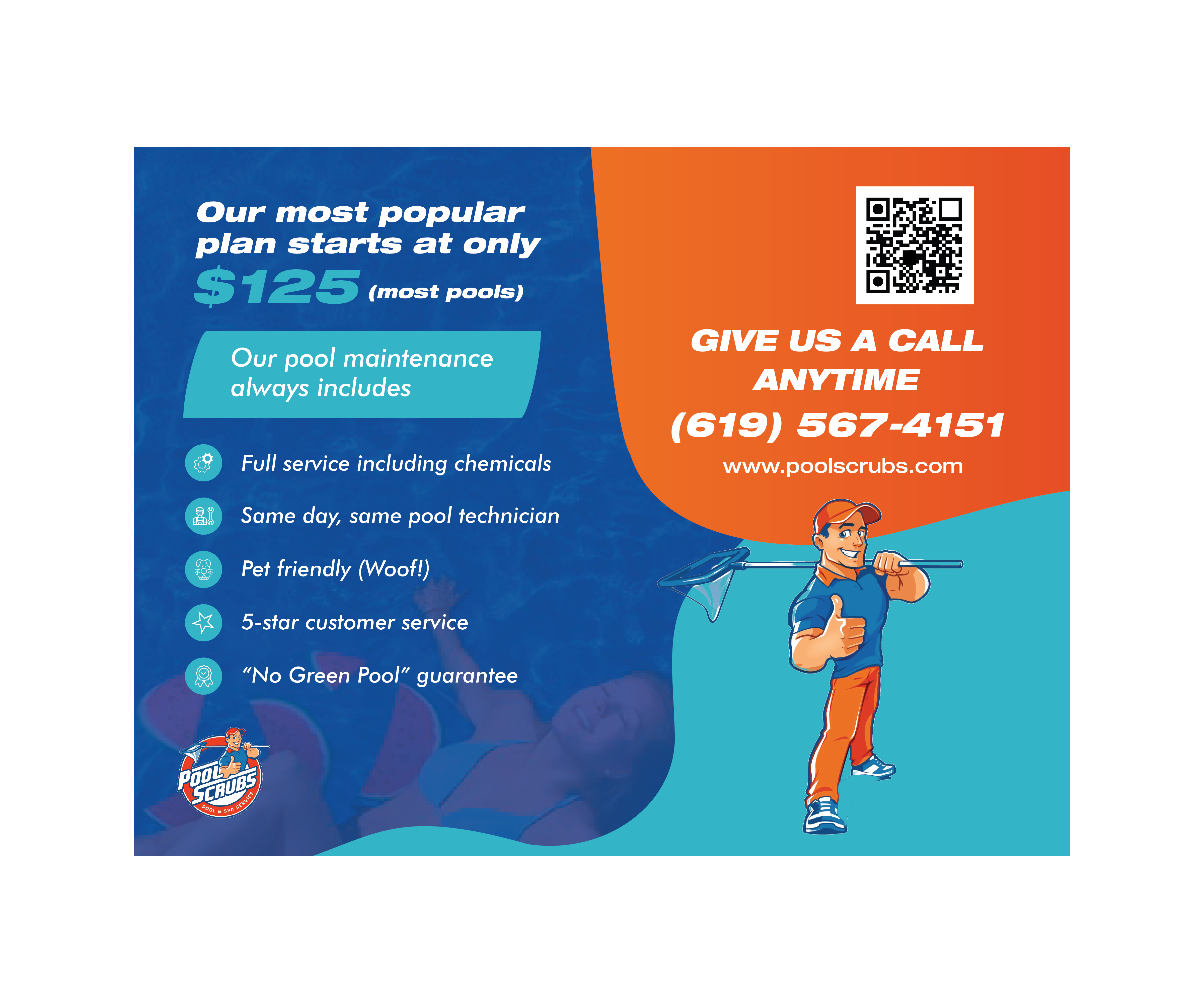 Postcard Design by fectapixels for Pool Scrubs | Design #33343462