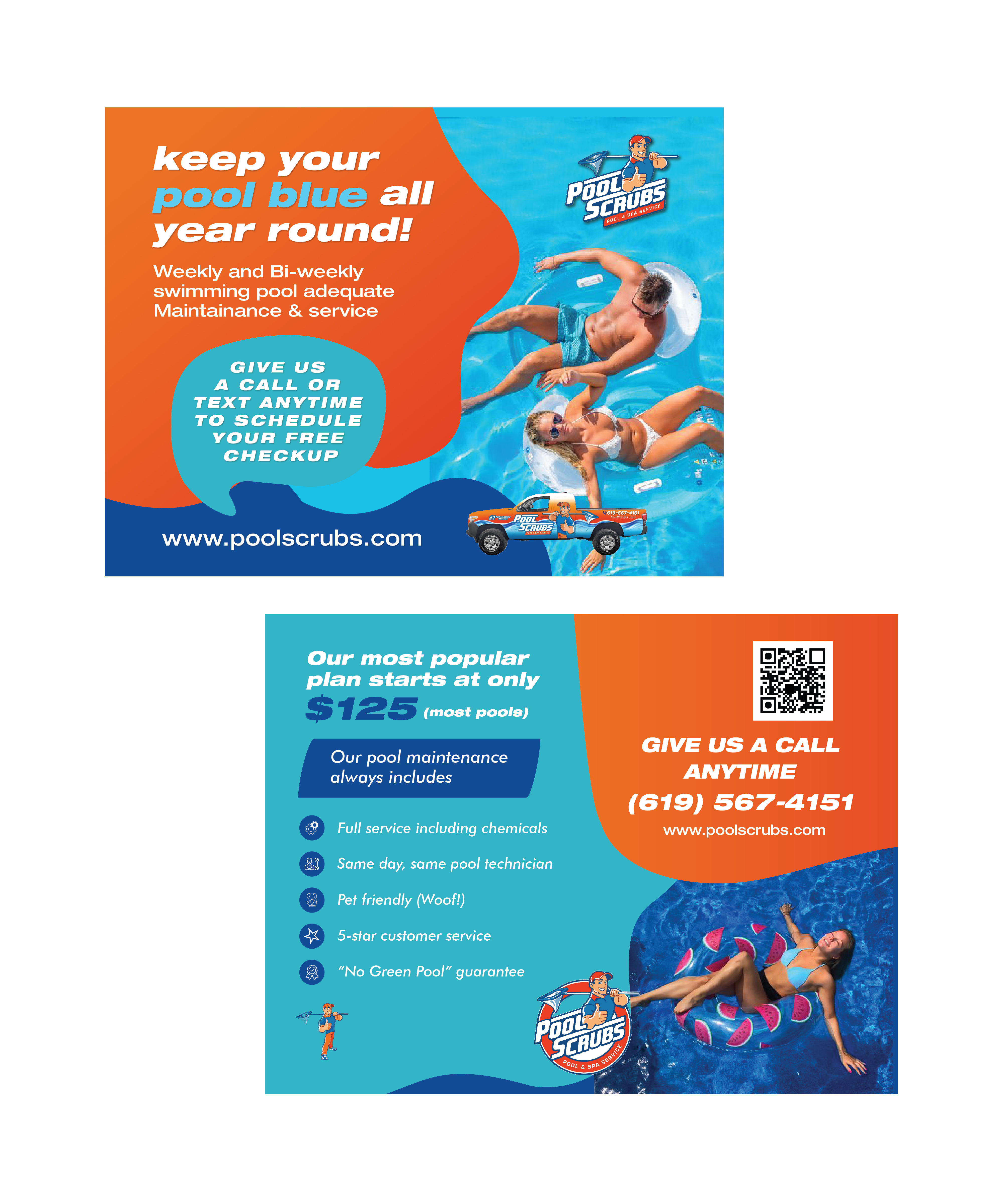 Postcard Design by fectapixels for Pool Scrubs | Design #33343466