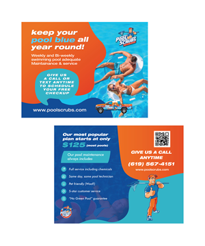 Postcard Design by fectapixels for Pool Scrubs | Design: #33343469