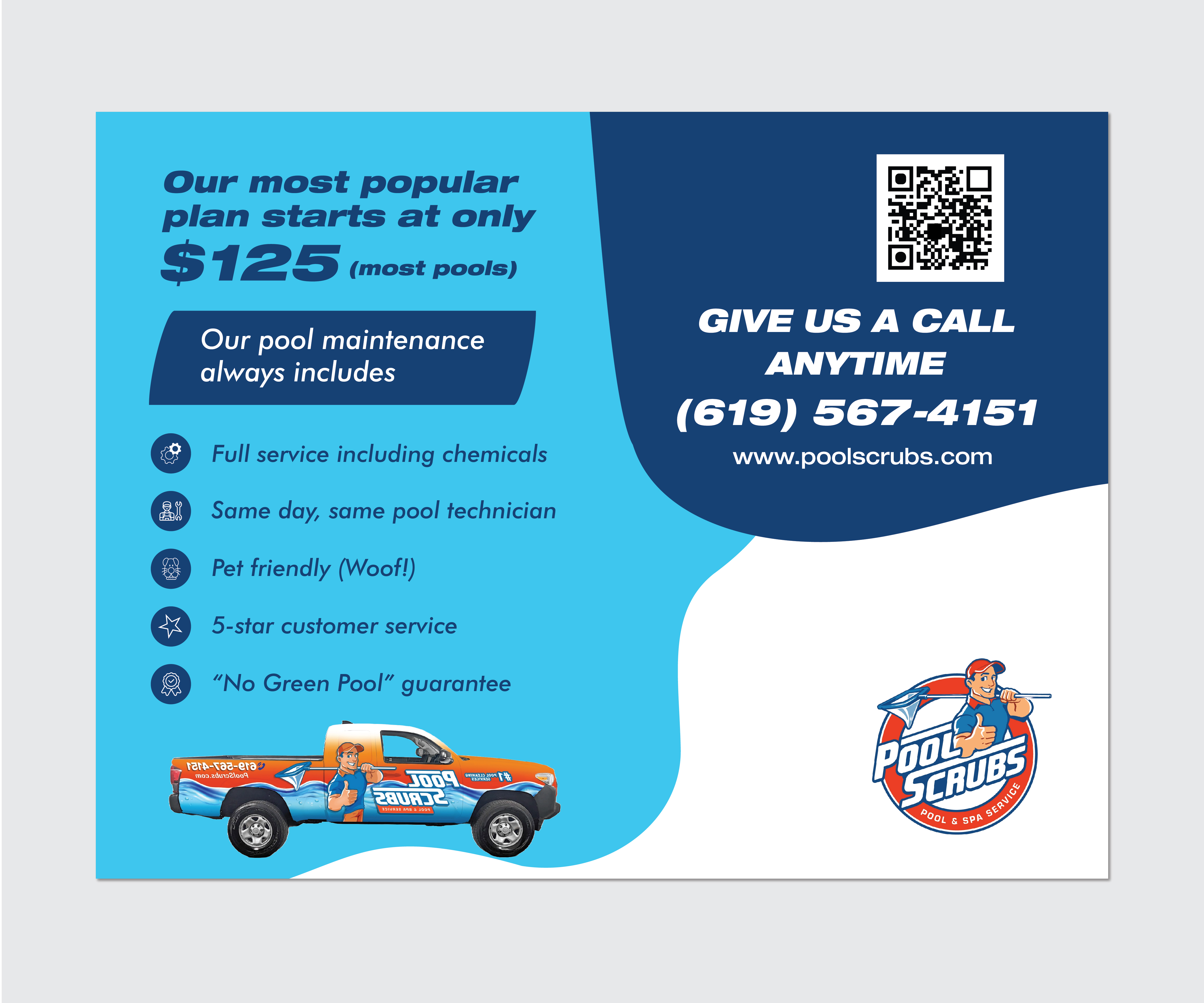 Postcard Design by fectapixels for Pool Scrubs | Design #33361664