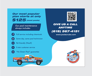 Postcard Design by fectapixels for Pool Scrubs | Design: #33361664