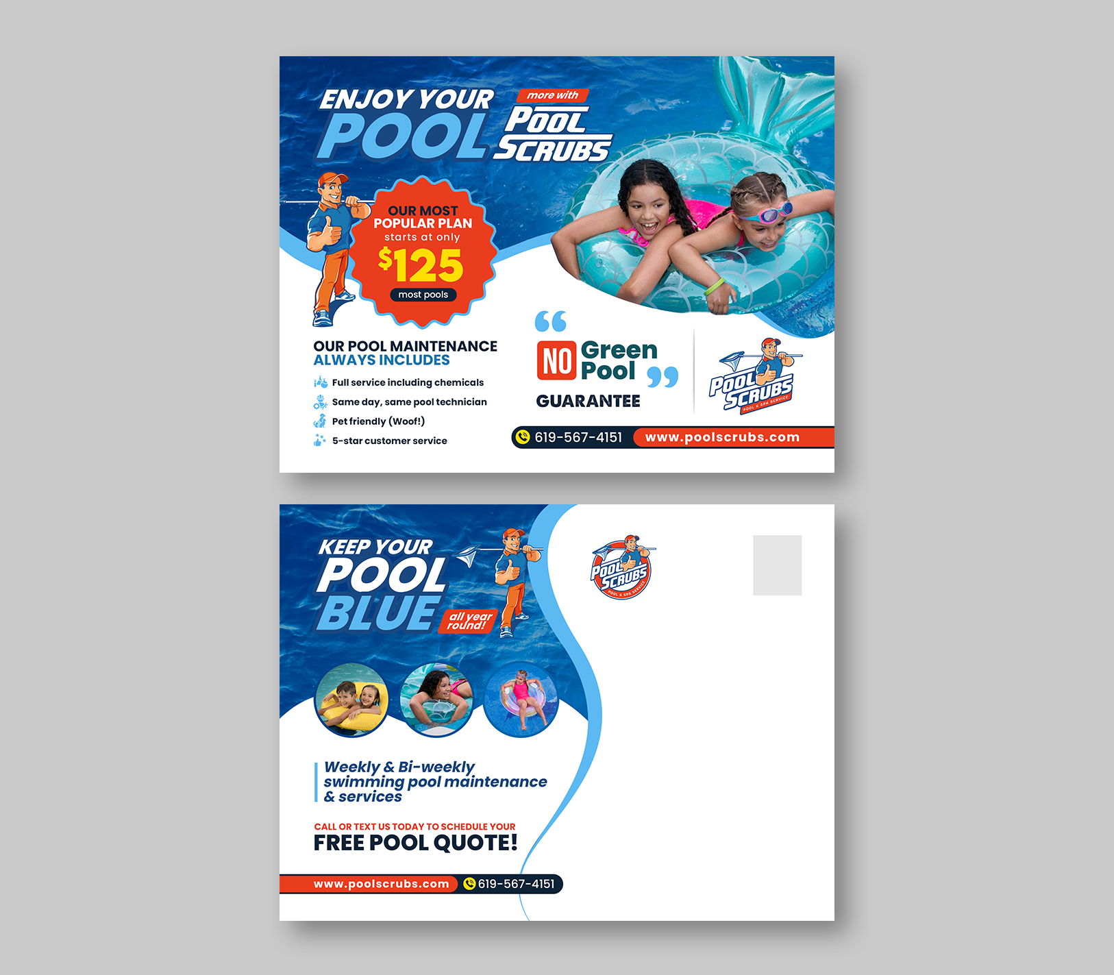 Postcard Design by debdesign for Pool Scrubs | Design #33342149