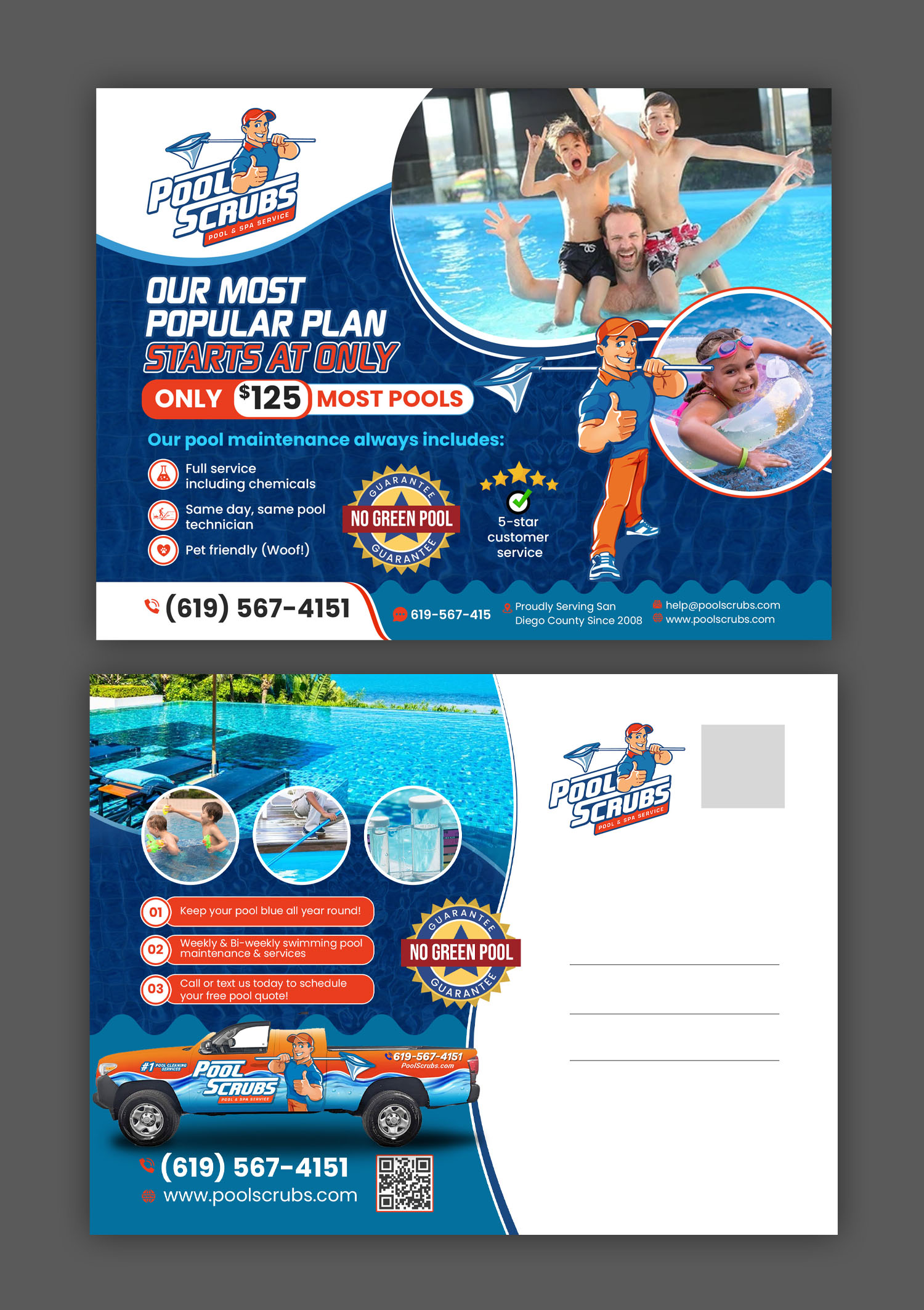 Postcard Design by debdesign for Pool Scrubs | Design #33342810