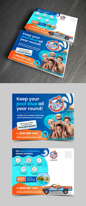 Postcard Design by APJ Creative for Pool Scrubs | Design: #33344857