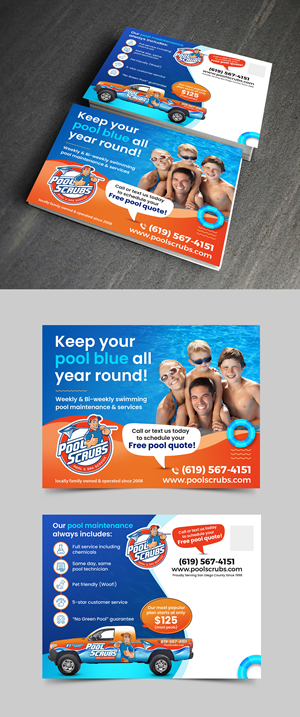 Postcard Design by APJ Creative for Pool Scrubs | Design #33360315