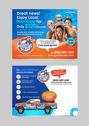 Postkarten-Design von APJ Creative für Pool Scrubs | Design: #33428891