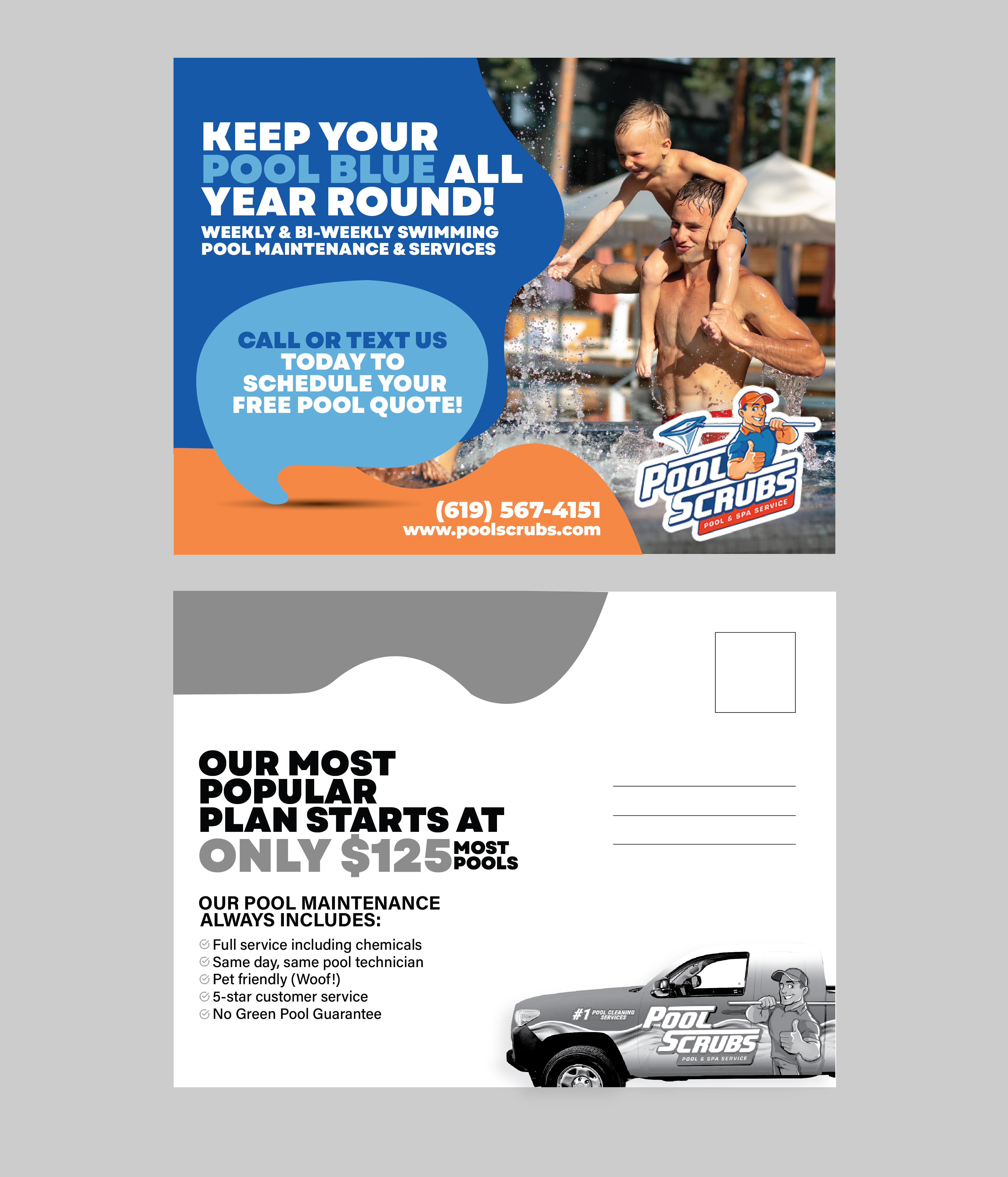 Diseño de Postal por 3Guys para Pool Scrubs | Diseño #33362891