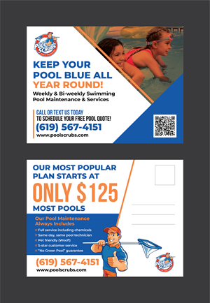 Postcard Design by 3Guys for Pool Scrubs | Design: #33375134