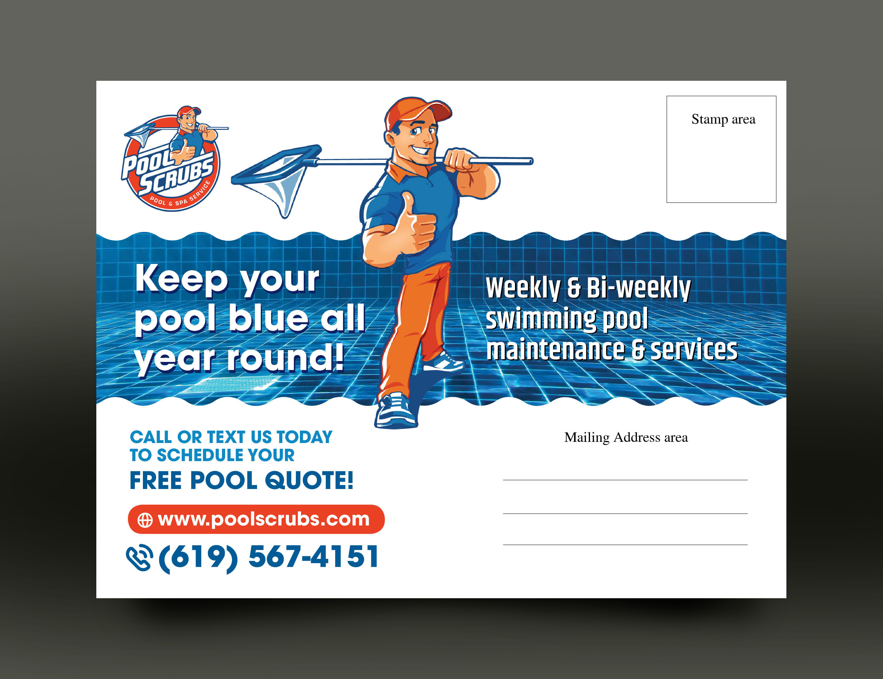 Postcard Design by rkailas for Pool Scrubs | Design #33361120