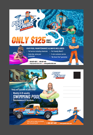 Postcard Design by 123graphics for Pool Scrubs | Design #33362456