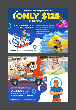 Postcard Design by 123graphics for Pool Scrubs | Design: #33362459