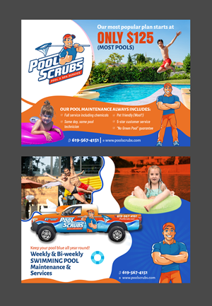 Postcard Design by 123graphics for Pool Scrubs | Design: #33362500