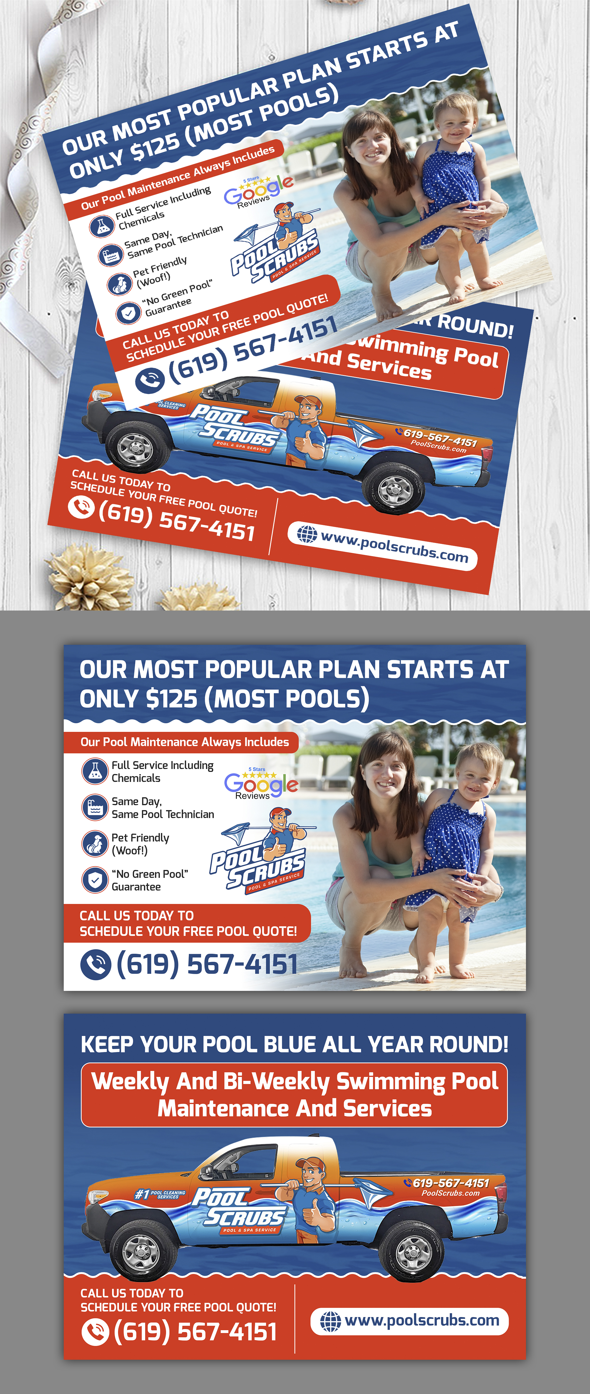 Postcard Design by websmartusa for Pool Scrubs | Design #33362229