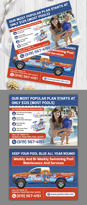 Postcard Design by websmartusa for Pool Scrubs | Design: #33362229