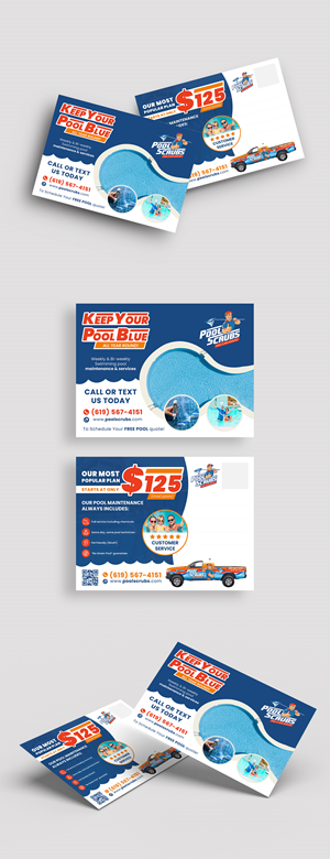 Postcard Design by vcreatived for Pool Scrubs | Design: #33362504