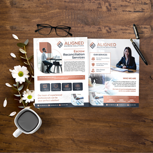 Diseño de Flyer por Sun Creative para Aligned Escrow Solutions | Diseño: #33340904