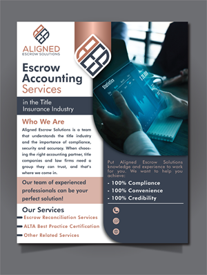 Diseño de Flyer por HT Graphic para Aligned Escrow Solutions | Diseño: #33345817