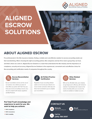 Design de Flyer par pb pour Aligned Escrow Solutions | Design #33344931