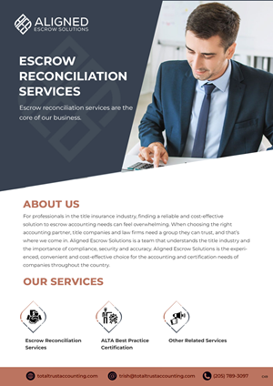 Diseño de Flyer por pb para Aligned Escrow Solutions | Diseño: #33344940