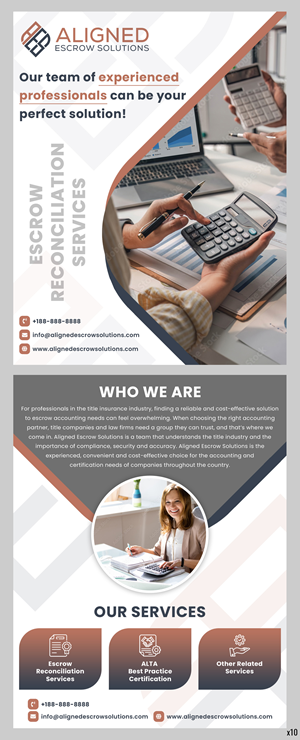 Diseño de Flyer por pb para Aligned Escrow Solutions | Diseño: #33344947