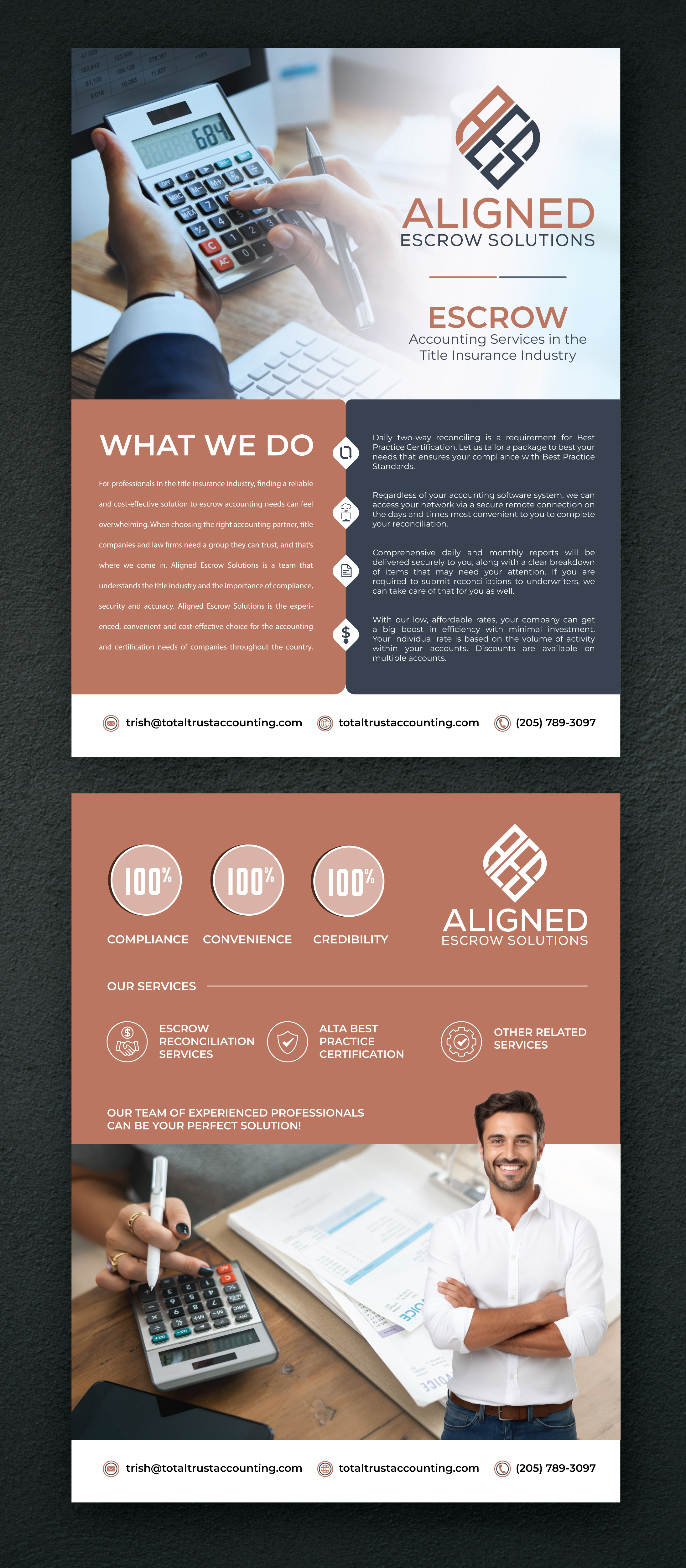 Diseño de Flyer por saurov para Aligned Escrow Solutions | Diseño #33340918