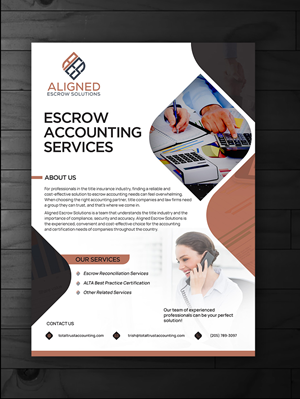 Diseño de Flyer por innovative earth para Aligned Escrow Solutions | Diseño: #33341537