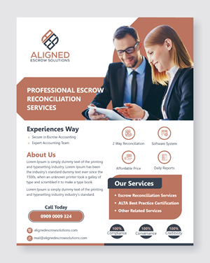 Diseño de Flyer por Awang_ para Aligned Escrow Solutions | Diseño: #33342017