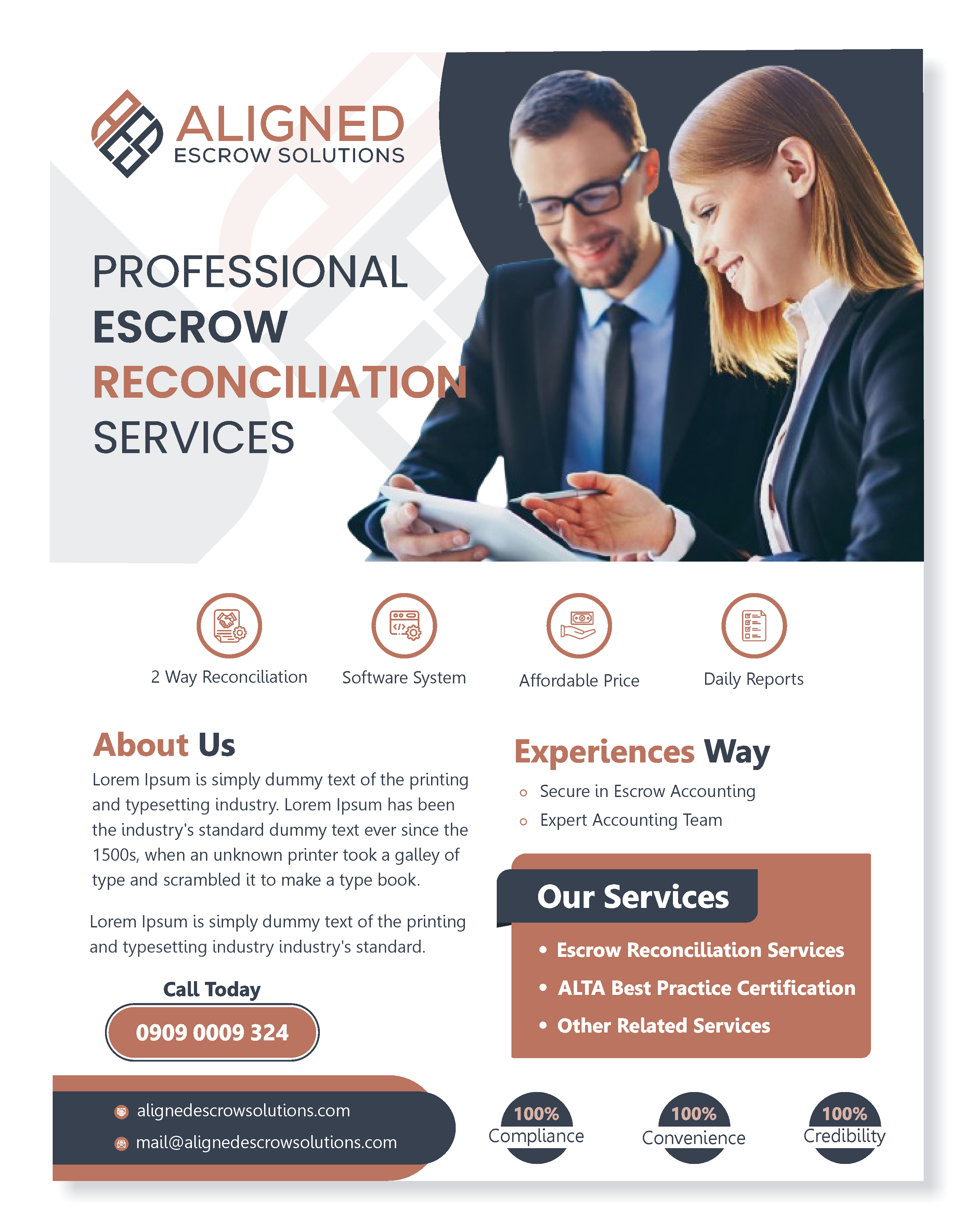 Diseño de Flyer por Awang_ para Aligned Escrow Solutions | Diseño #33346890