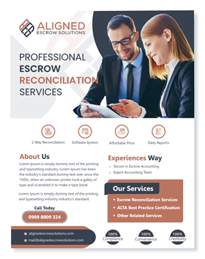 Diseño de Flyer por Awang_ para Aligned Escrow Solutions | Diseño: #33346890