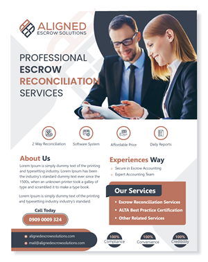 Diseño de Flyer por Awang_ para Aligned Escrow Solutions | Diseño: #33346891