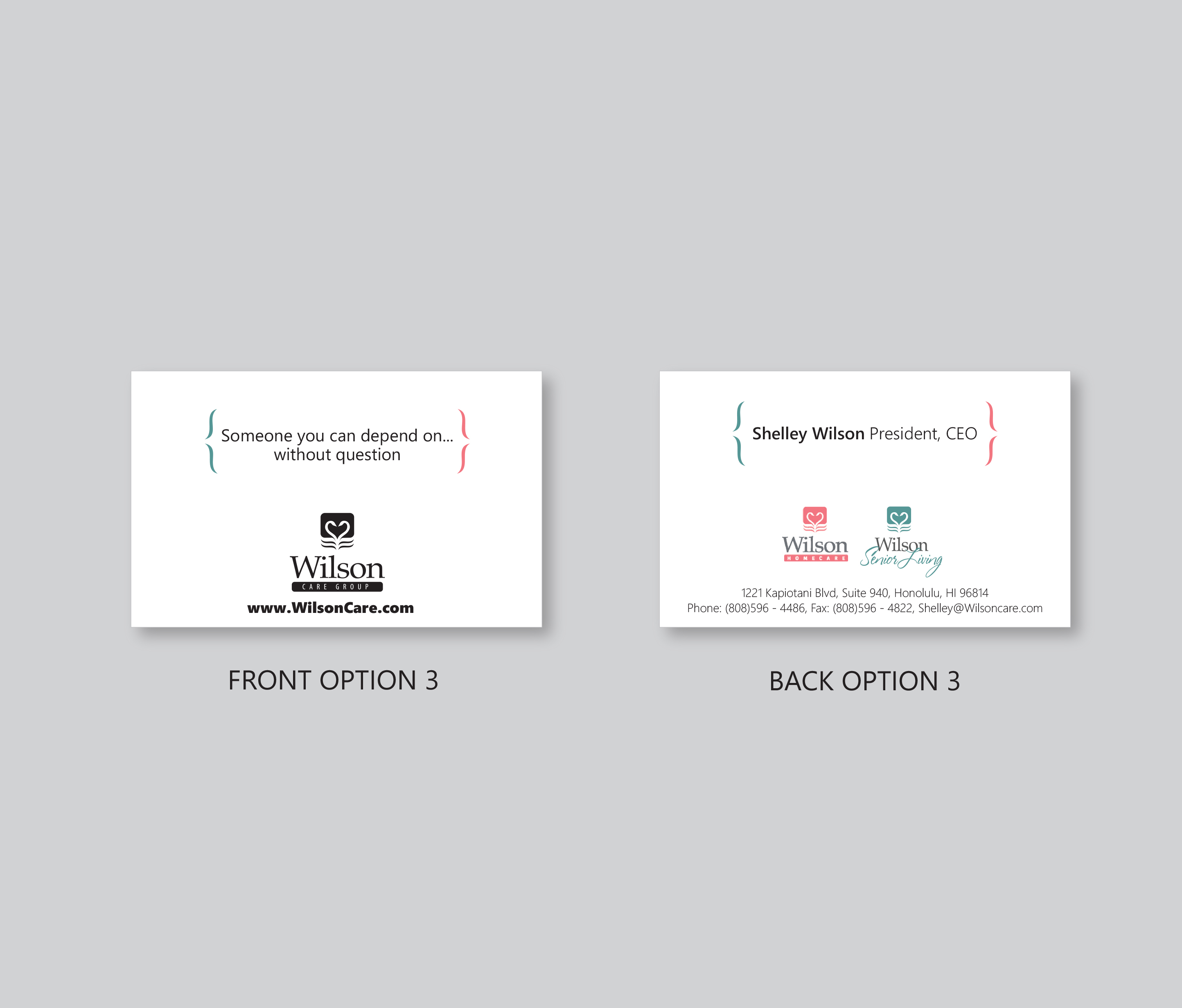 Business Card Design by AFTER LUNCH DESIGNS for Wilson Care Group | Design #33354226