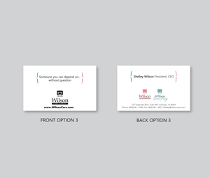 Business Card Design by AFTER LUNCH DESIGNS for Wilson Care Group | Design: #33354226