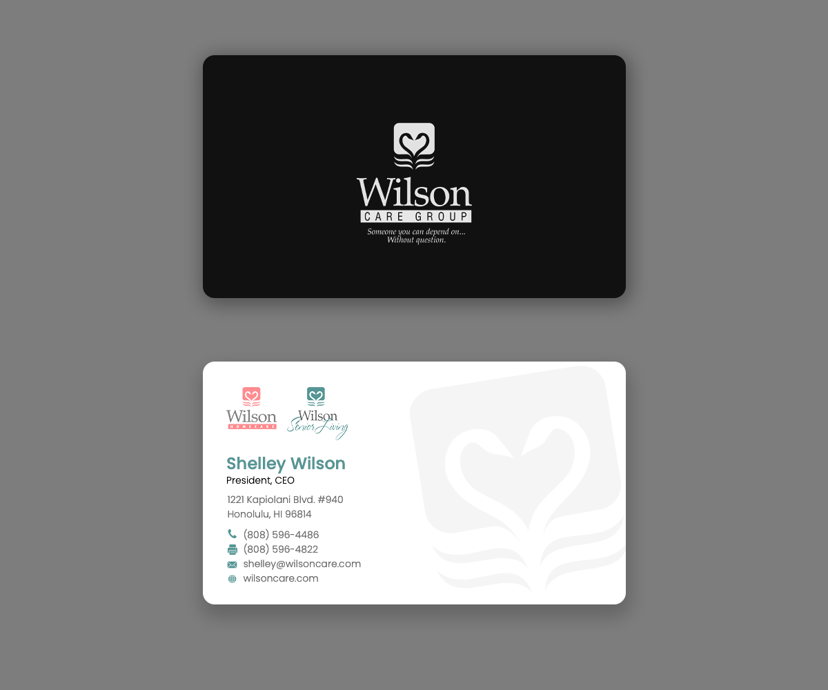 Design de Carte de Visite par Andrés Sebastián pour Wilson Care Group | Design #33345180