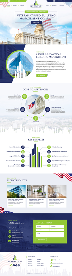 Web Design by Blue Sparrow for Innovation Building Management LLC | Design: #33362011